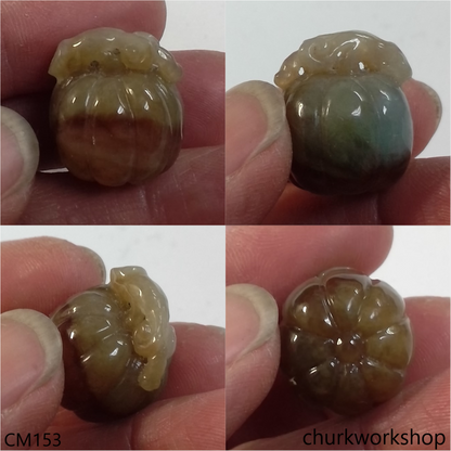Custom cut red jade pumpkin pendant