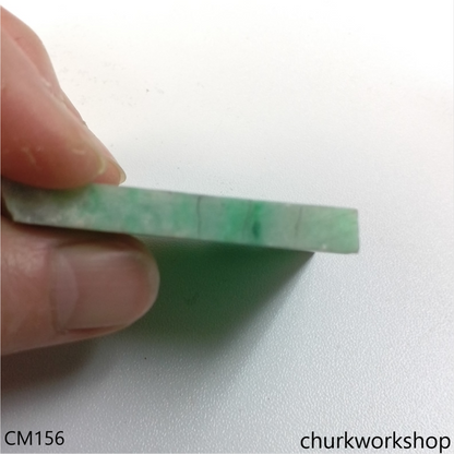 Custom cut light green 14K ear studs
