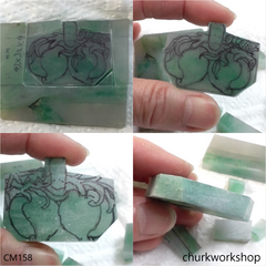 Custom green jade double peaches pendant