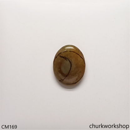 Custom cut brownish crescent moon pendant