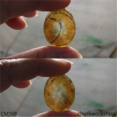 Custom cut brownish crescent moon pendant