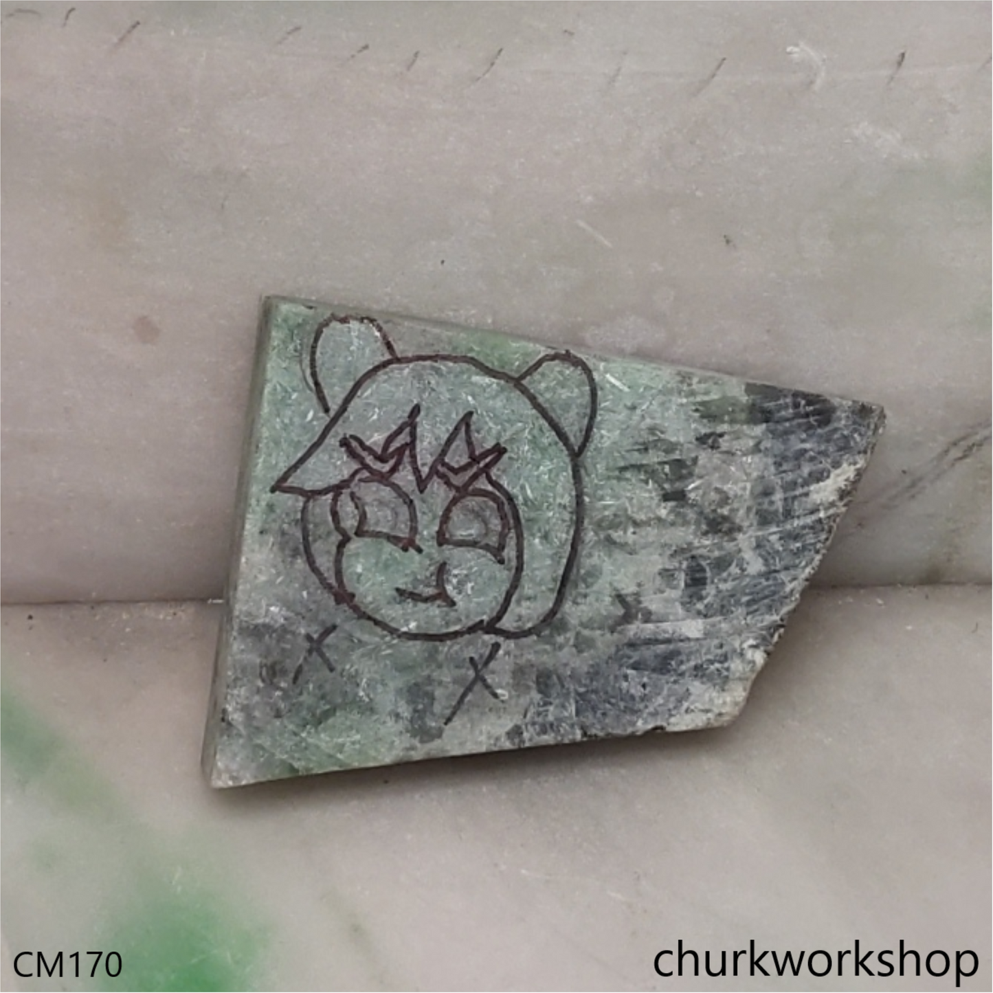 Custom cut Green animation pendant