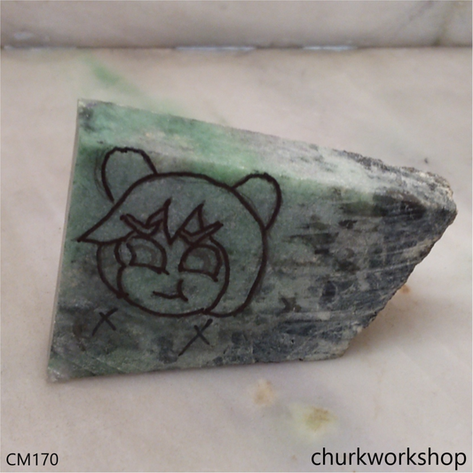 Custom cut Green animation pendant