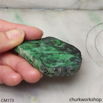 Green jade dragon pendant one pair