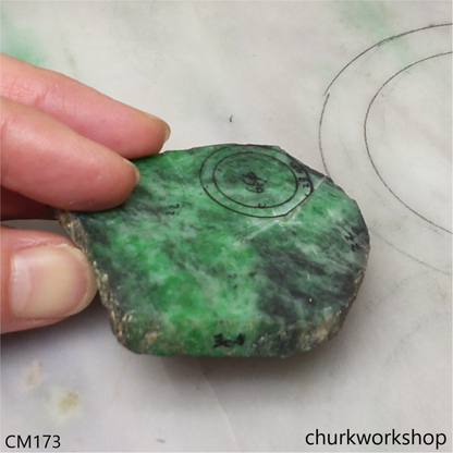 Green jade dragon pendant one pair