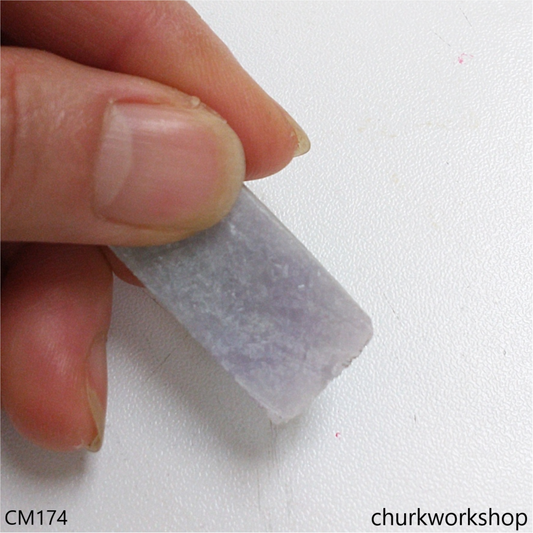 Lavender jade heart silver ring