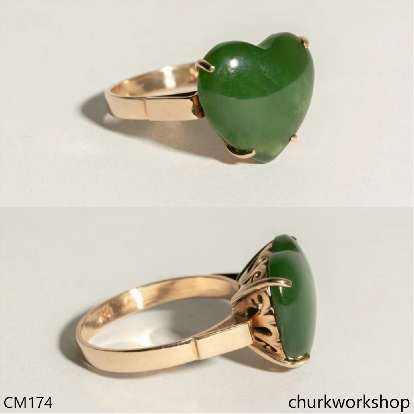 Lavender jade heart silver ring