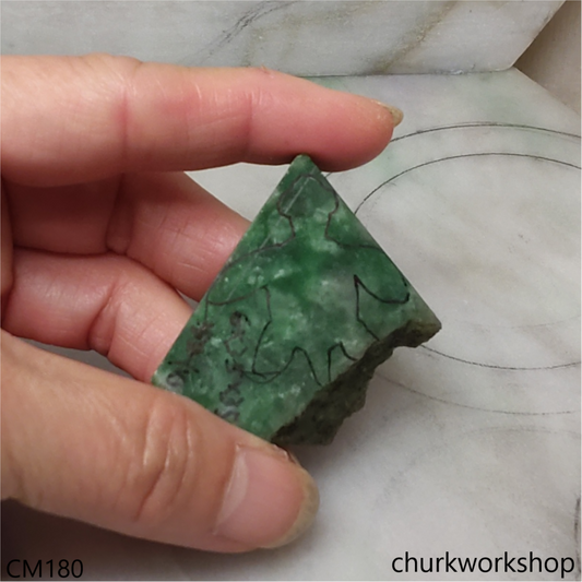 Custom made green jade turtle pendant