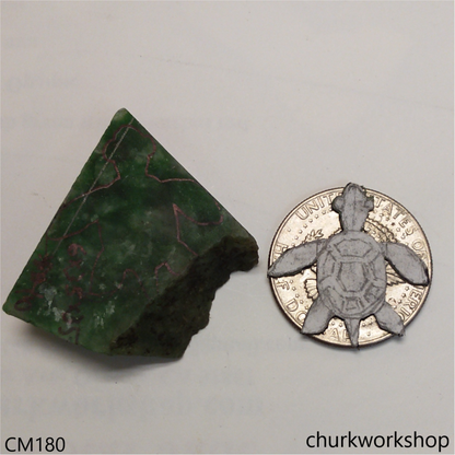 Custom made green jade turtle pendant