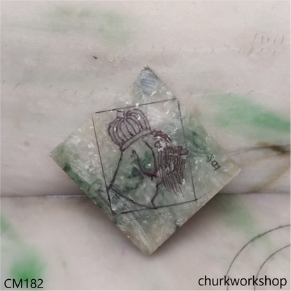 Custom cut Jade dog with crown