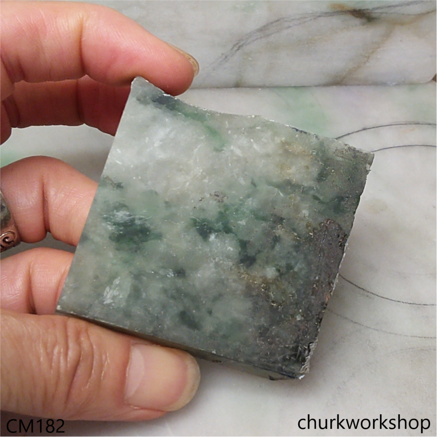 Custom cut Jade dog with crown