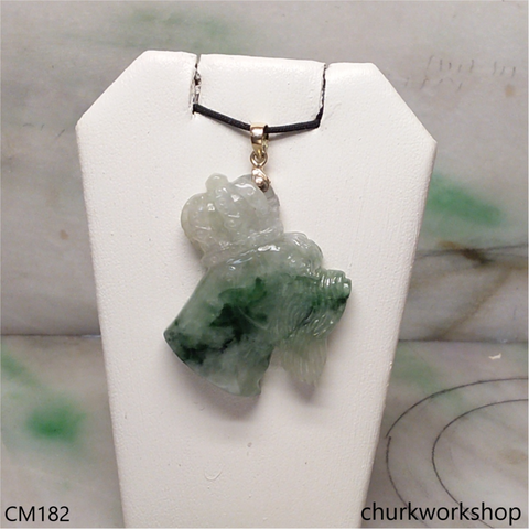 Custom cut Jade dog with crown