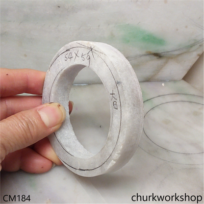 Custom cut light lavender oval jade bangle