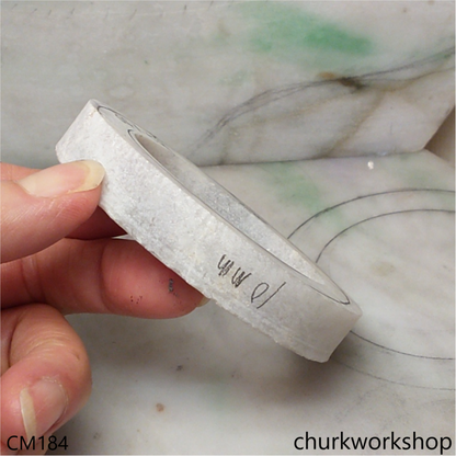 Custom cut light lavender oval jade bangle