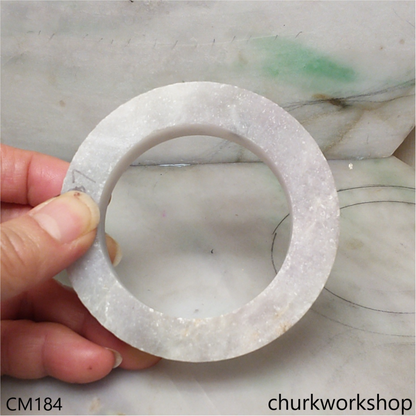 Custom cut light lavender oval jade bangle