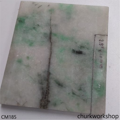 Custom cut light green jade cylinder