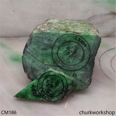 Custom cut  green jade ring 2 pcs