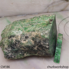 Custom cut  green jade ring 2 pcs