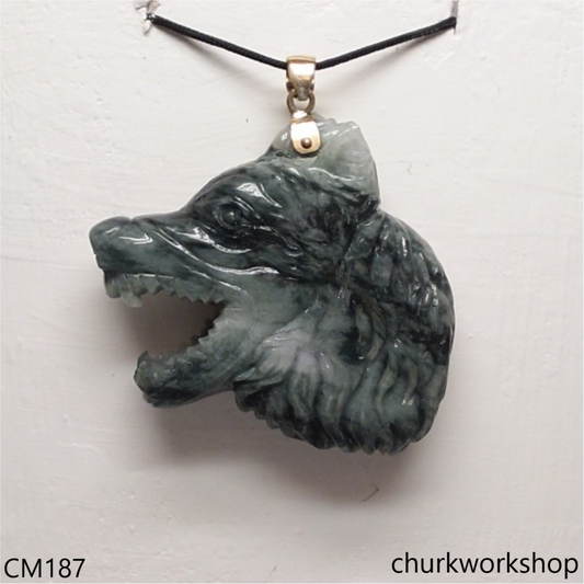 Custom cut Jade wolf
