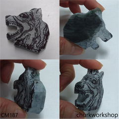 Custom cut Jade wolf
