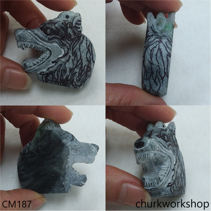 Custom cut Jade wolf