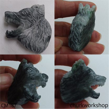 Custom cut Jade wolf