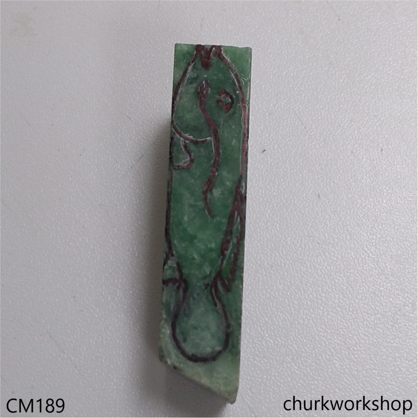 Custom cut jade fish earrings