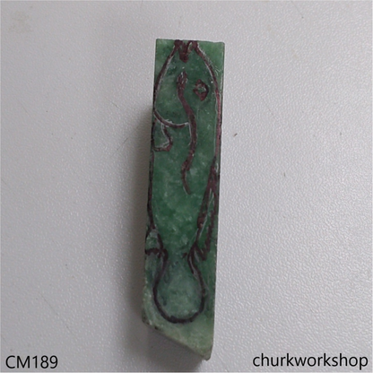 Custom cut jade fish earrings