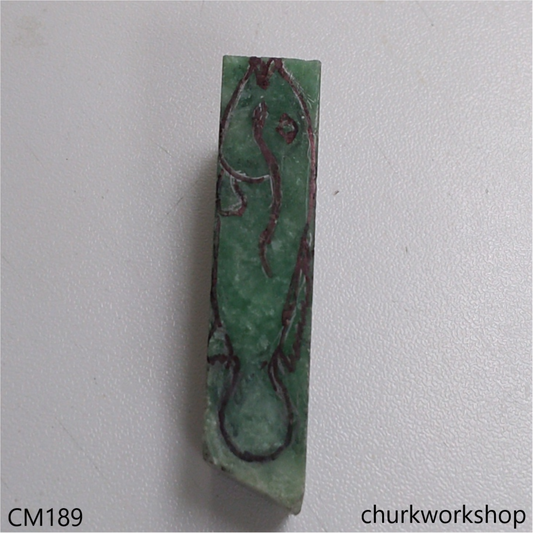 Custom cut jade fish earrings