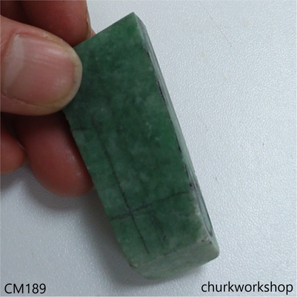 Custom cut jade fish earrings