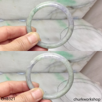 Bluish green mix lavender jade bangle