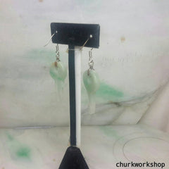 Jade key earrings