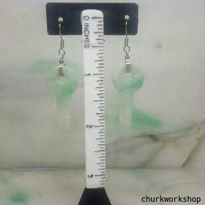 Jade key earrings