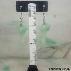 Jade key earrings