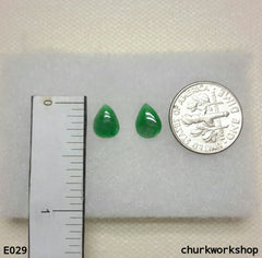 Green jade ear studs