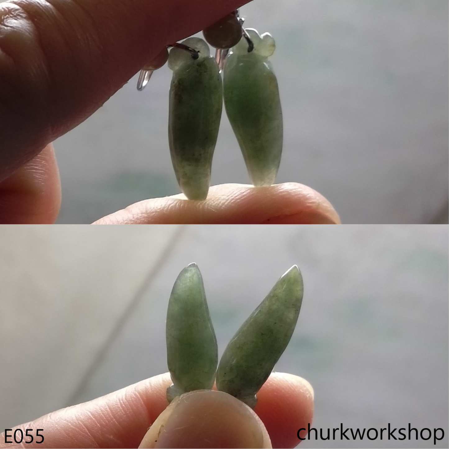 Dangling jade earrings