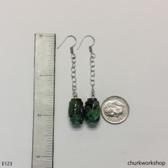 Craved barrel bead earrings