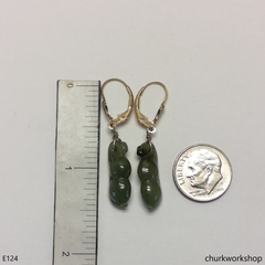 Dangling jade earrings set with 14k gold filled