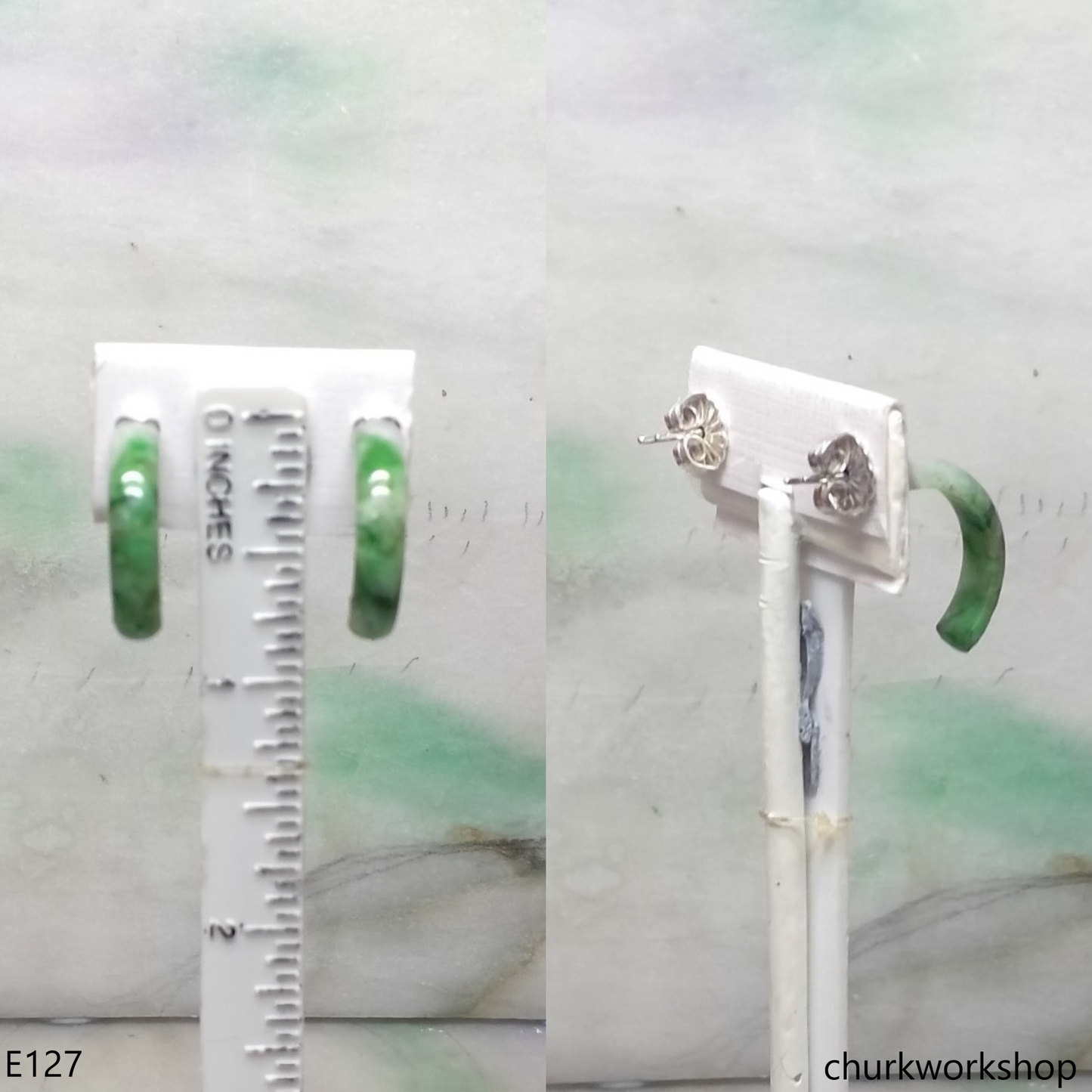 Bridge shape ear studs sterling silver