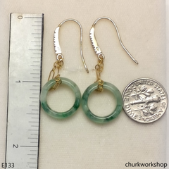 Round ring jade earrings 14K gold filled