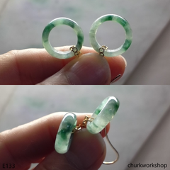 Round ring jade earrings 14K gold filled