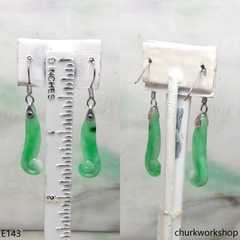 Light green jade sterling silver earrings