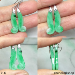 Light green jade sterling silver earrings