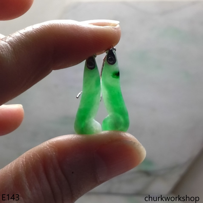 Light green jade sterling silver earrings
