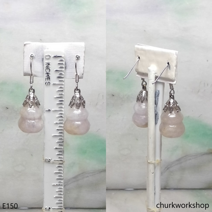 Pale lavender jade gourd ear hooks