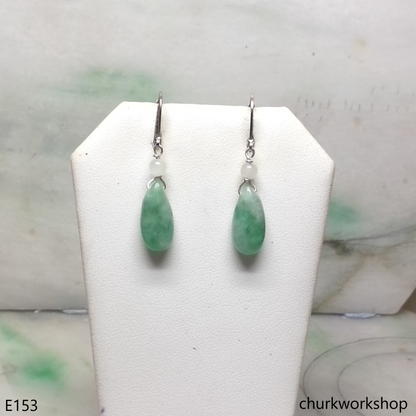 Light green jade earrings