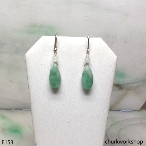 Light green jade earrings