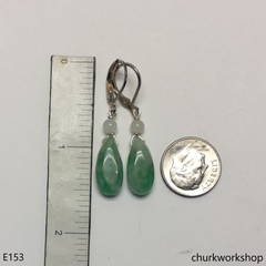 Light green jade earrings