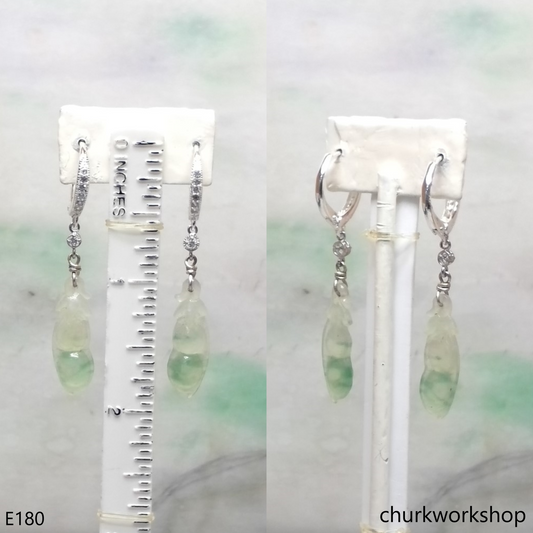 Dangling jade earrings