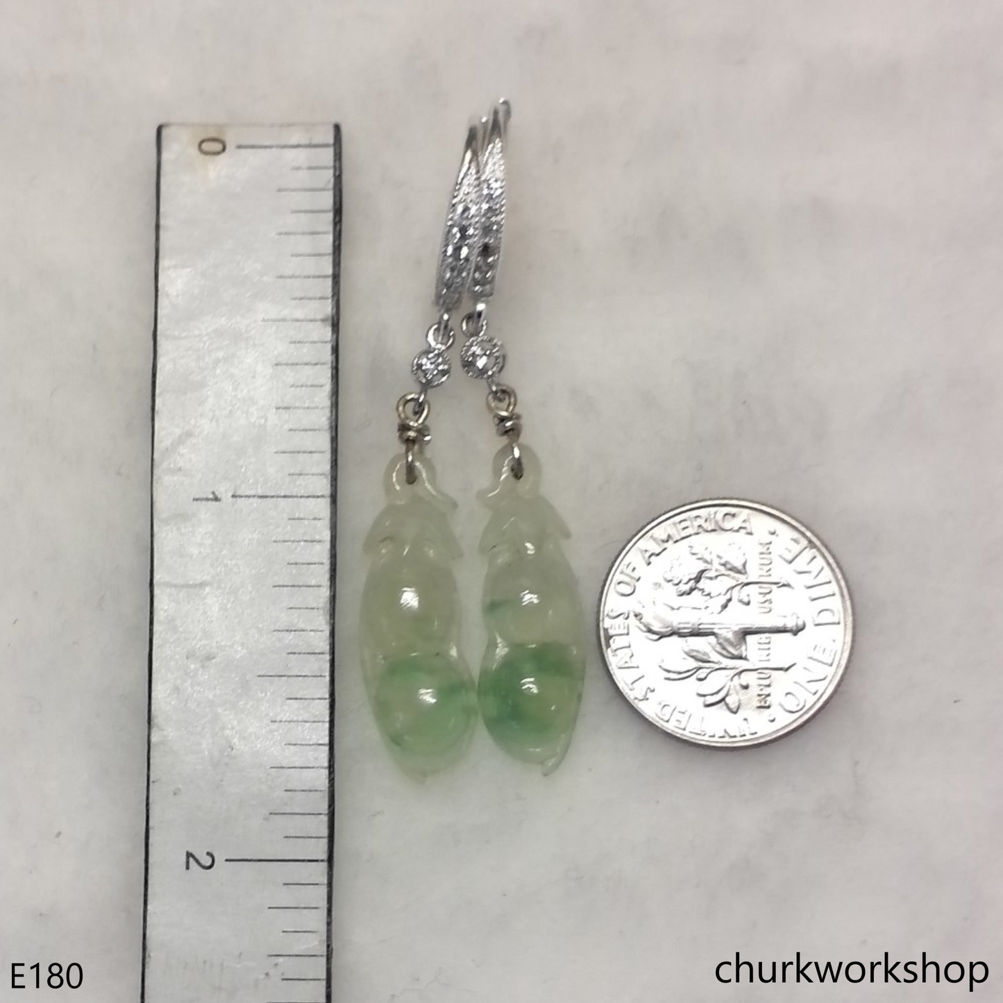 Dangling jade earrings